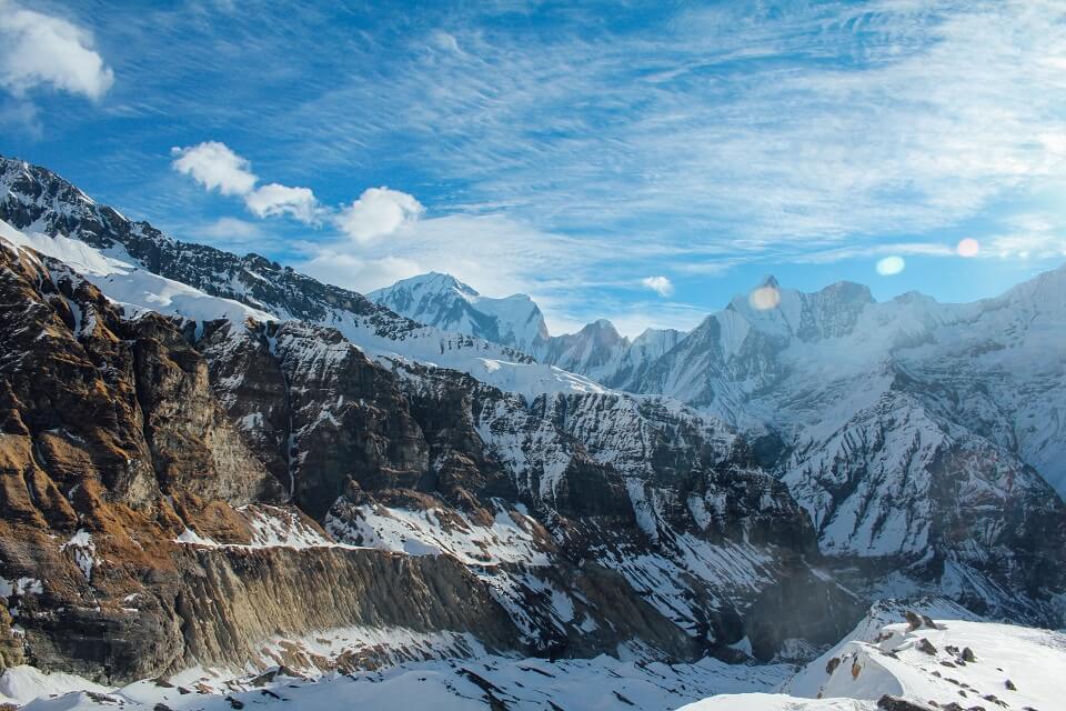 Annapurna Base Camp trek - view on the Annapurna mountain range