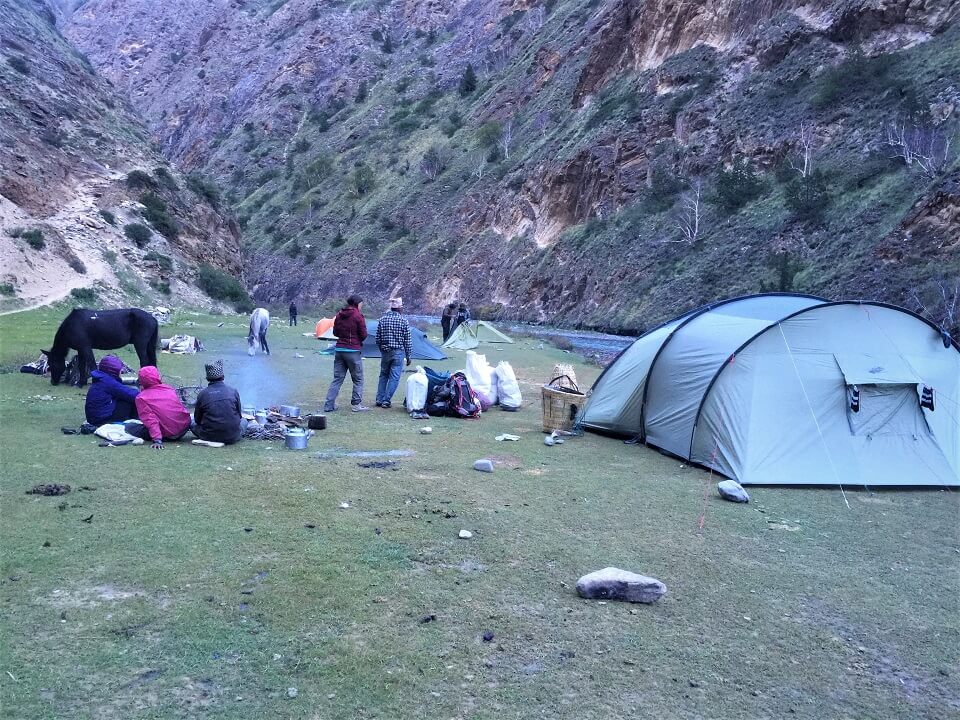 Upper Dolpo trek – tentenkamp tijdens de trekking